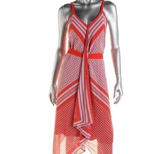 Cynthia Steffe Red and Pink Patterned Dress